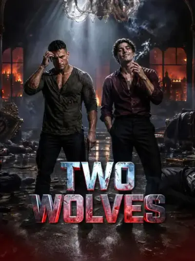 Two Wolves — vertical poster